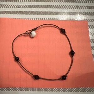 Tula Blue Elegant Black Beaded Anklet